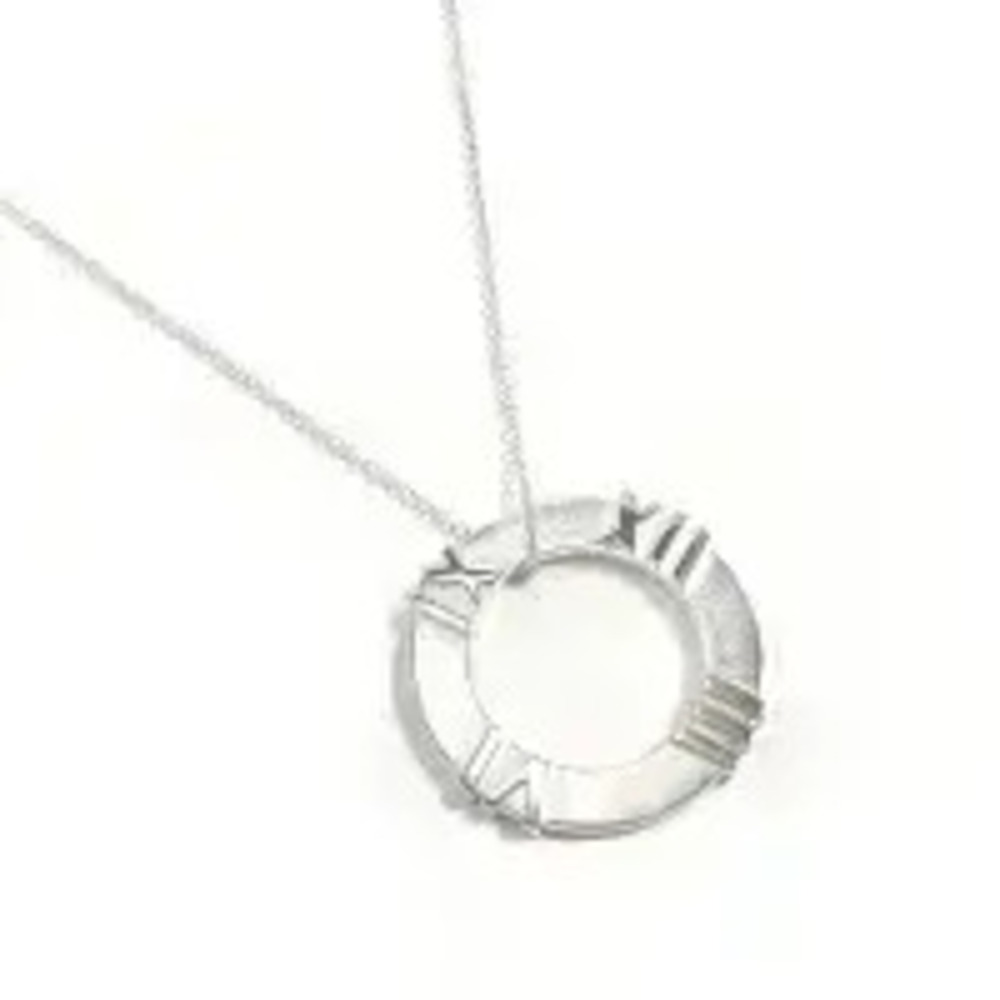 Tiffany Co Atlas Circle Necklace Sterling Silver